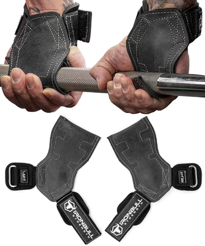 Weight Lifting Grips with Wrist Straps for Weightlifting - Lifting Straps Hooks Wrist Support - Workout Gloves Wrist Wraps for Weightlifting Gym Straps Deadlift Straps (Medium Black/White)